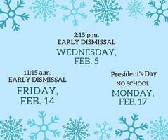 UPCOMING EARLY DISMISSALS